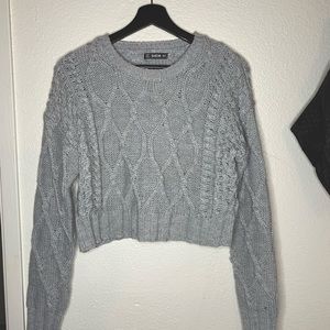 Mixed Knit solid crop sweaters Shein